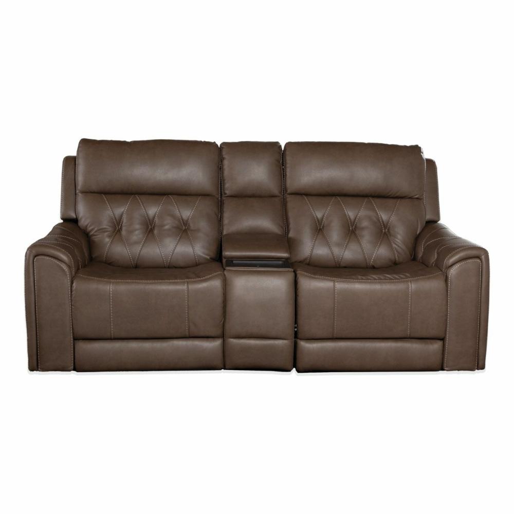 Atlas Triple Power Reclining Console Loveseat With Zero Gravity Living Room