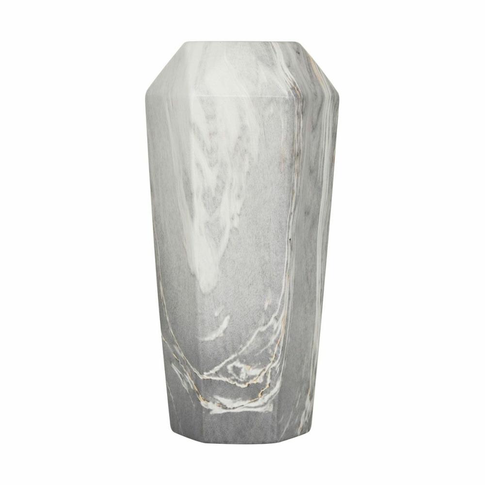 Black Ceramic Faux Marble Vase Decor & Accents