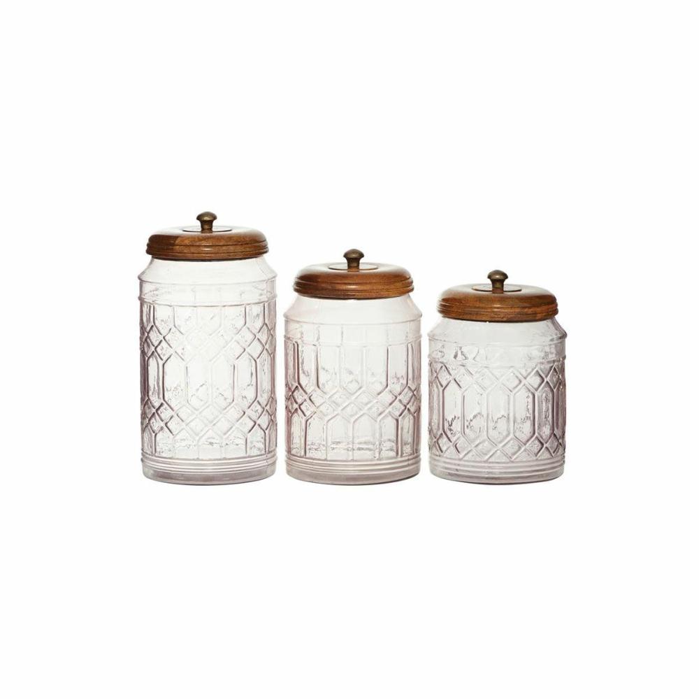 Clear Glass Jar Set Decor & Accents