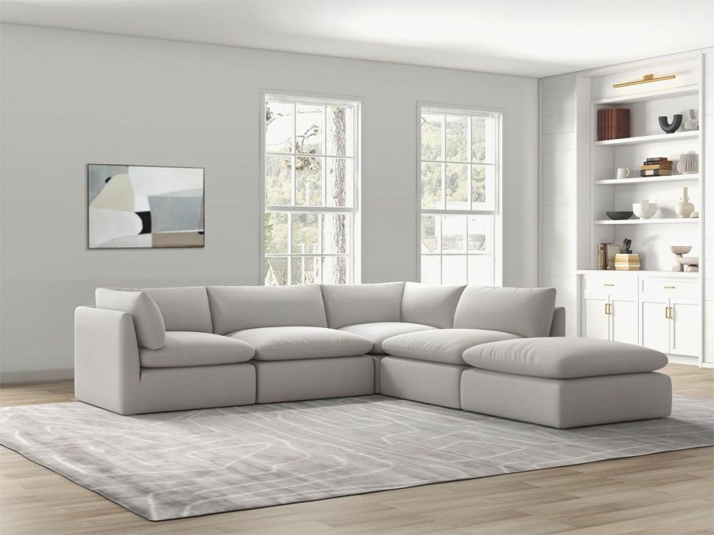 Comfie 5Pc Modular Sectional With Ottoman Living Room