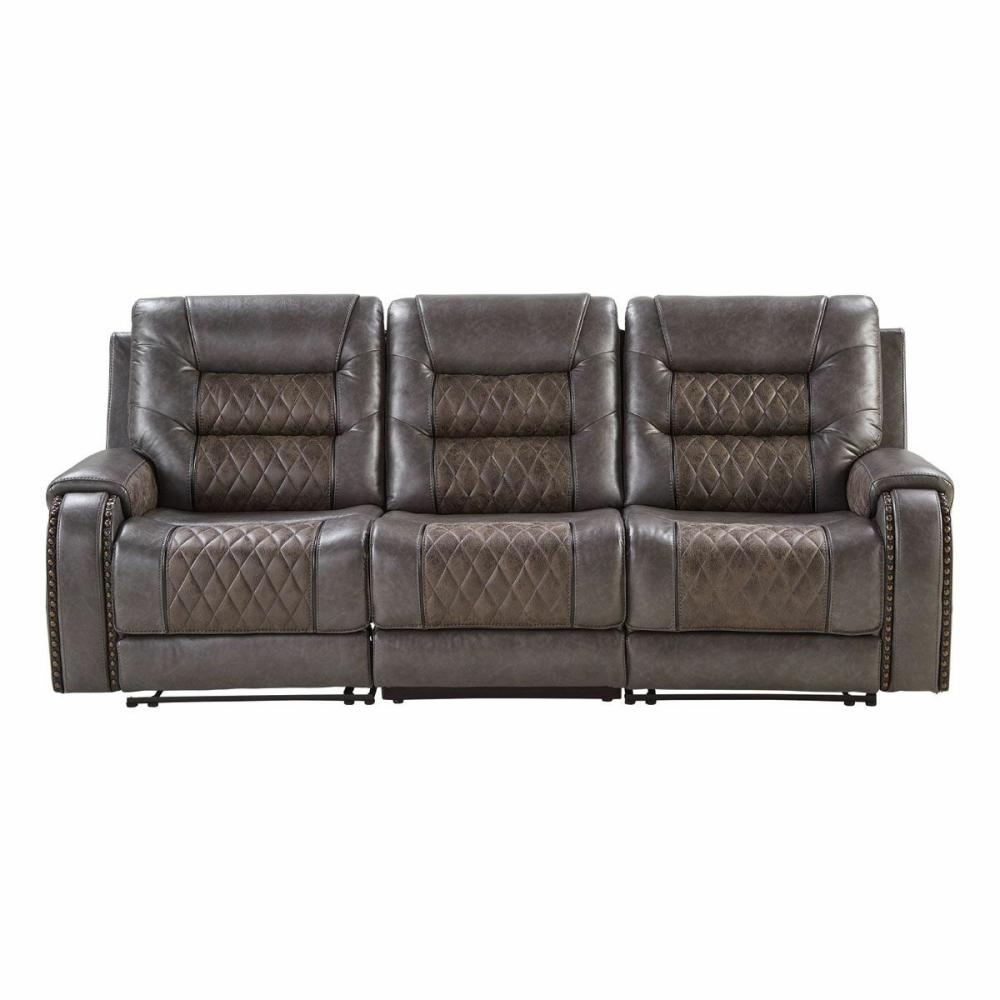 Conquest Charcoal Manual Reclining Sofa Living Room