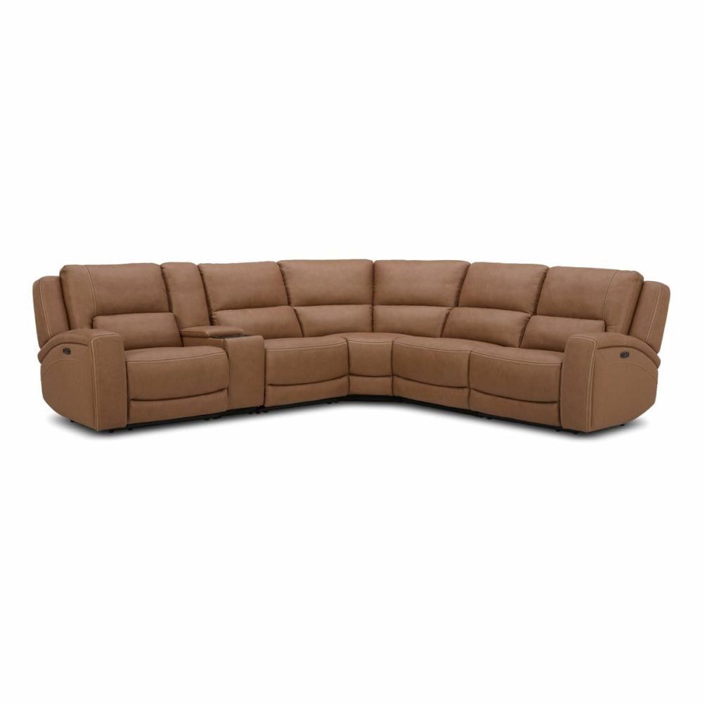 Daxton 6Pc Leather Dual Power Reclining Sectional Living Room