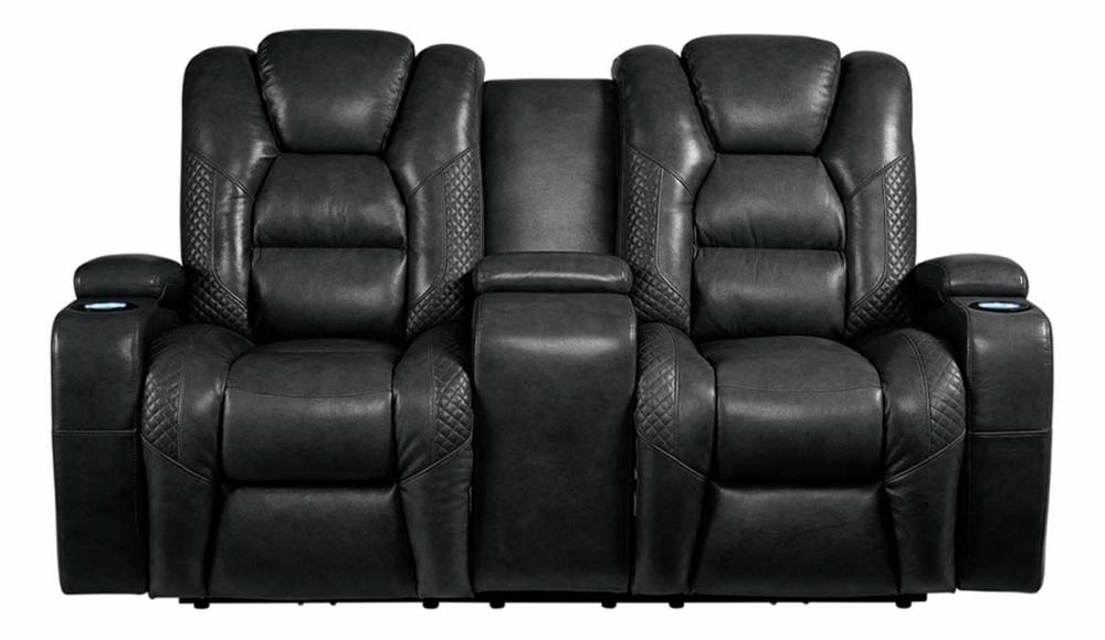 Daytona Dual Power Reclining Console Loveseat Living Room