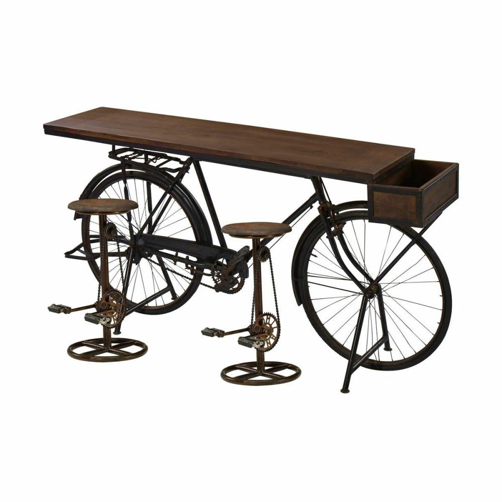 Eclectic Bike  And Stool Set Accent Furniture