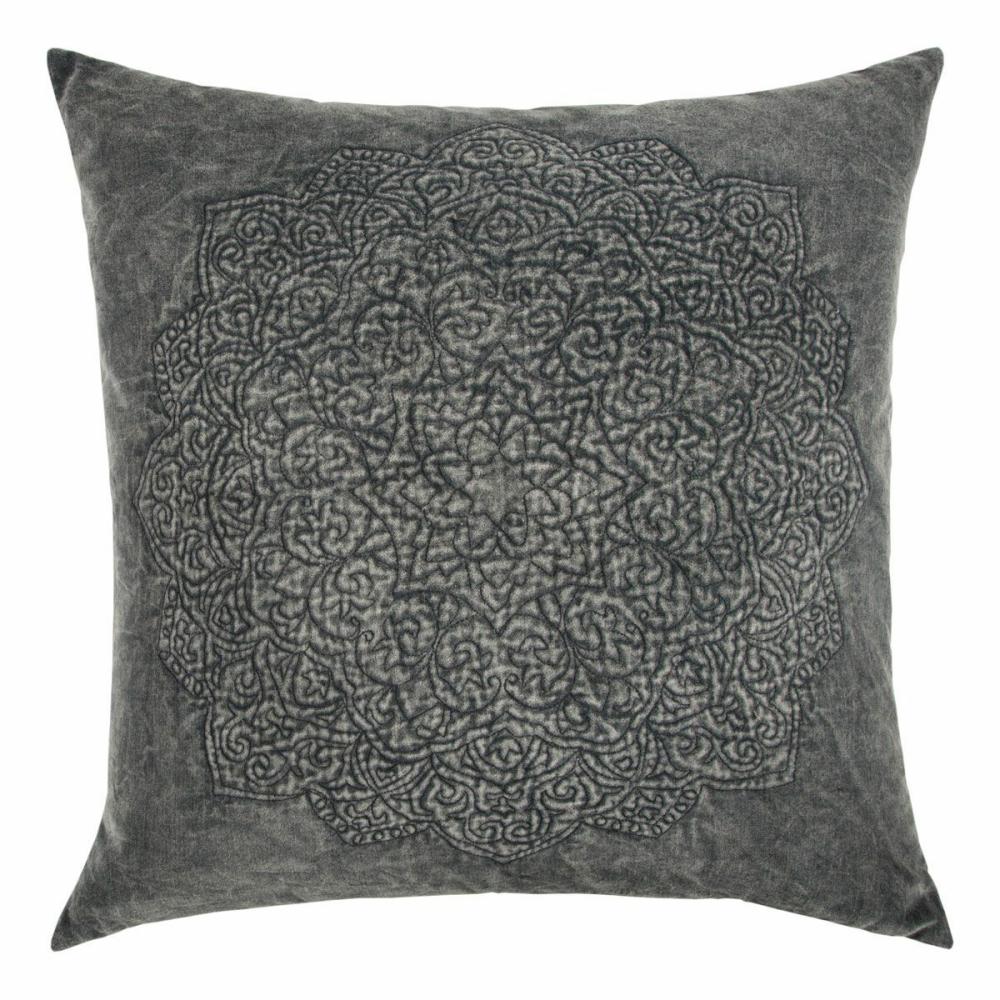 Embroidered Cotton Velvet Throw Pillow Accent Pillows