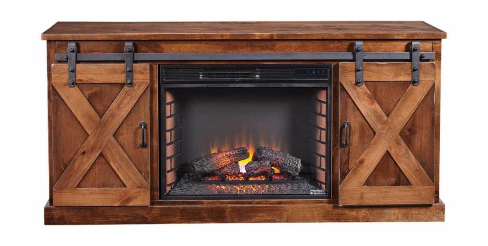 Farmhouse 66″ Fireplace Media Console Home Entertainment