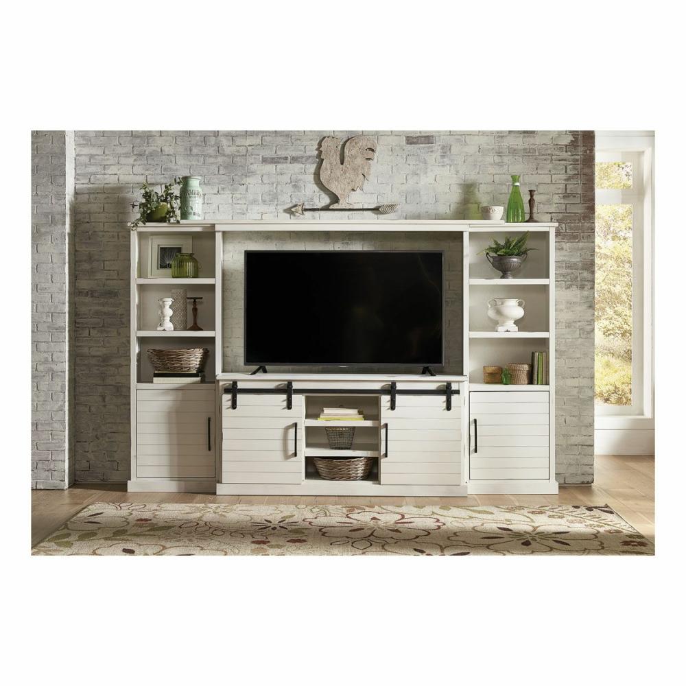 Farmhouse White 4 Piece Entertainment Center Home Entertainment