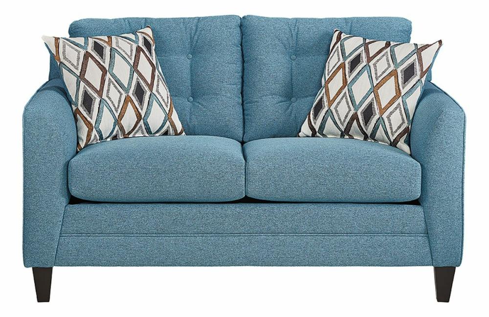 Haley Teal Loveseat Living Room