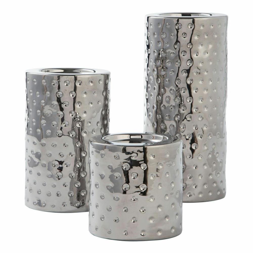 Hammered Look Candle Holder Trio Decor & Accents