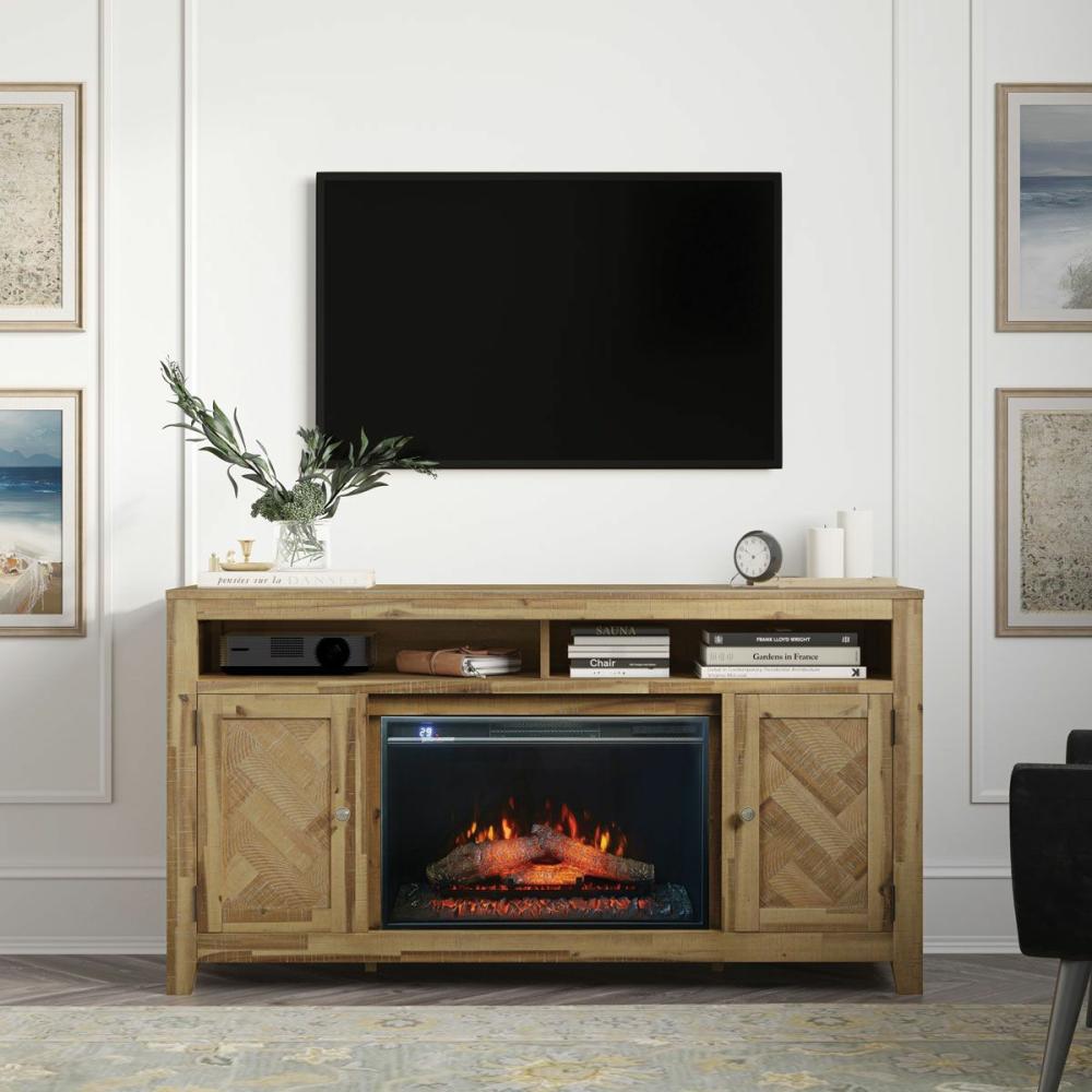 Lottie 60″ Tv Console W Fireplace Home Entertainment