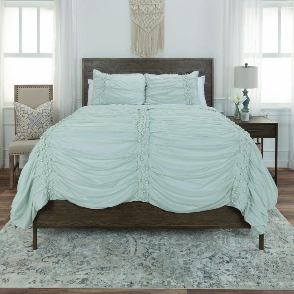 Soft Blue 3 Piece Queen Linen Set Decor & Accents