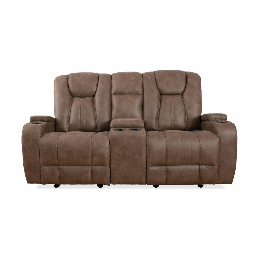 Titan Manual Glider Reclining Console Loveseat Living Room