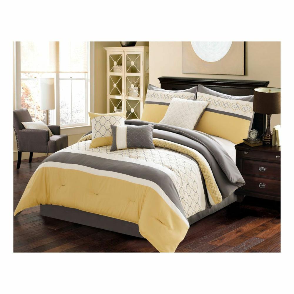 Uplifting Yellow 7 Piece Queen Linen Set Bedding Accessories