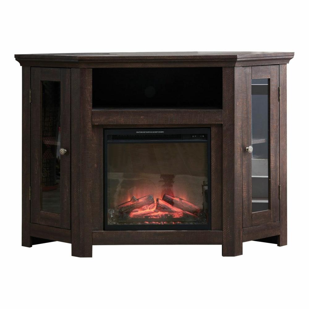 Vertex Corner Tv Console W/Fireplace Home Entertainment