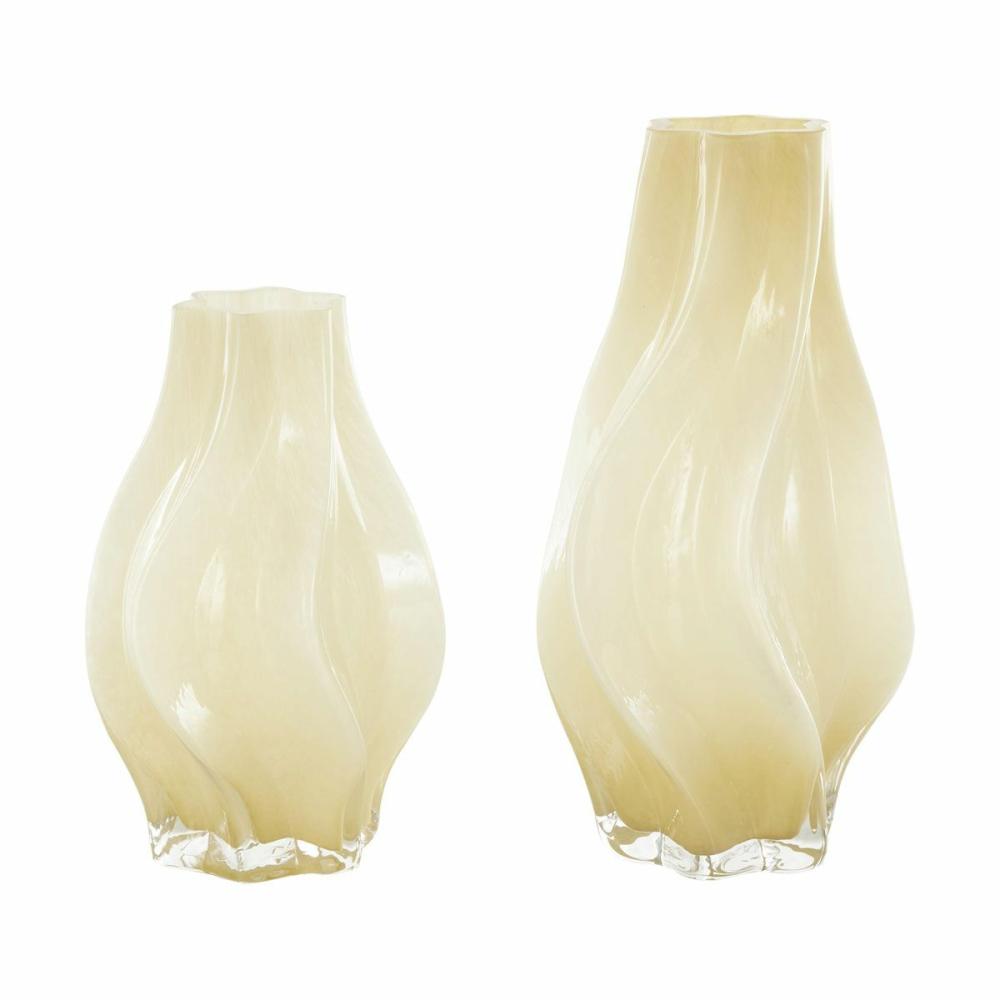 Yellow Glass Vase Set Of 2 Decor & Accents