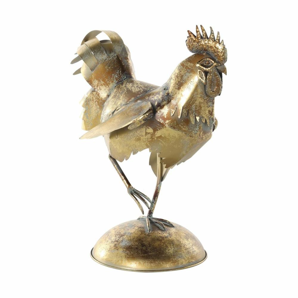 Gold Metal Rooster Decor & Accents