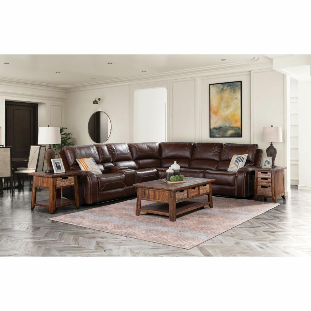 Conquest Saddle 6Pc Manual Reclining Sectional Living Room